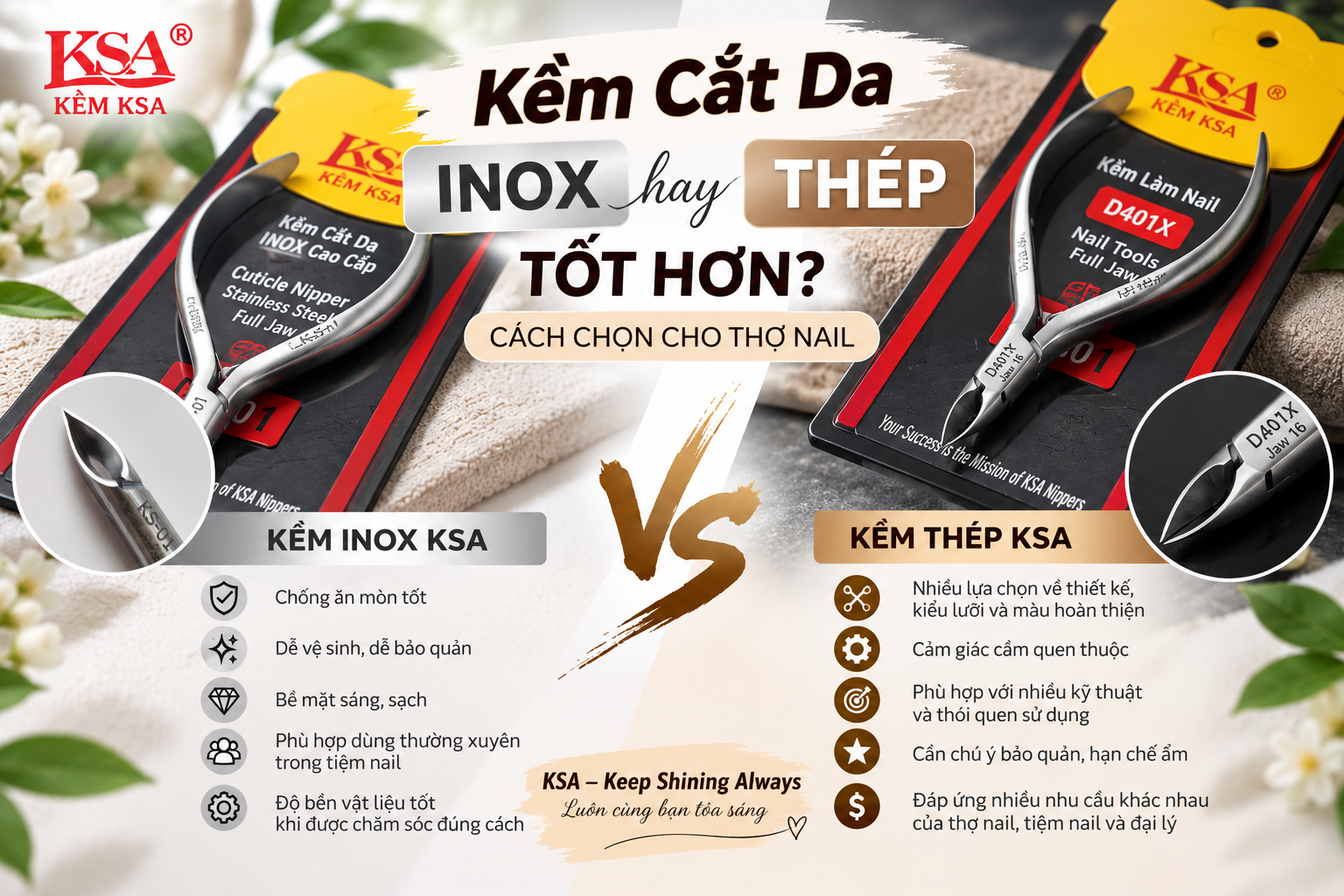 Kềm Cắt Da Inox Hay Kềm Thép Tốt Hơn? Cách Chọn Cho Thợ Nail