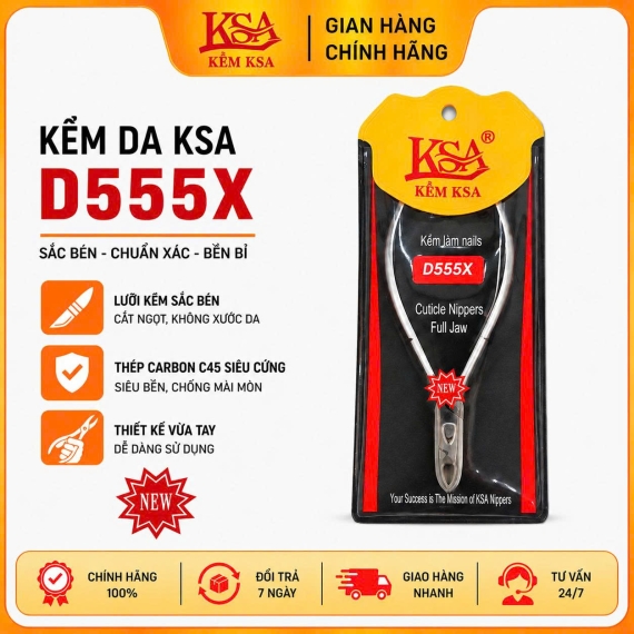 KỀM CẮT DA THÉP CARBON D555X MẠ XÁM 2 MANG VUÔNG